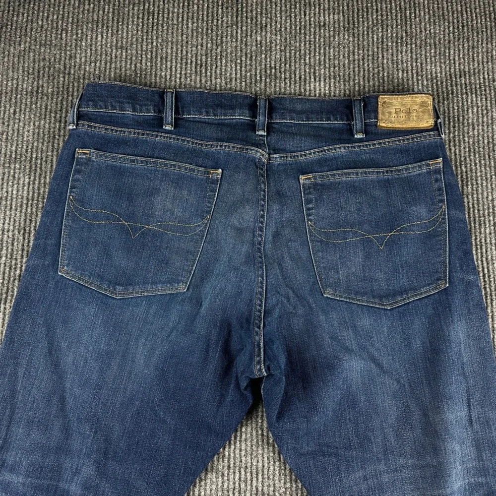 Polo Ralph Lauren Parkside Active Taper Jeans Mens 38x30 Dark Wash Blue Denim